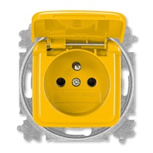 Reflex SI zásuvka 1-násobná s víčkem žlutá