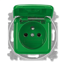 Reflex SI zásuvka 1-násobná s víčkem zelená