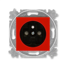 Levit zásuvka 1-násobná s clonkami červená/kouřová černá