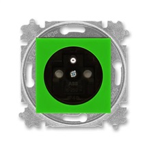 Levit zásuvka 1-násobná s clonkami zelená/kouřová černá