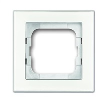 Busch-axcent rámeček 1-násobný bílé sklo