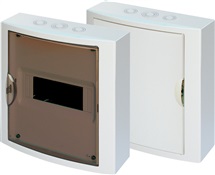 Rozvodnice nástěnná 8M průhledné dveře (1 řada) IP40 RZG-N bílá