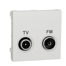 Unica zásuvka TV/R průběžná (1,5 dB) 2-modulová Bílá