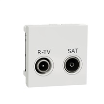 Unica zásuvka TV/R/SAT individuální (2 dB) 2-modulová Bílá