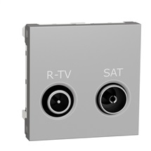 Unica zásuvka TV/R/SAT individuální (2 dB) 2-modulová Aluminium