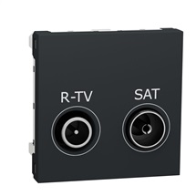 Unica zásuvka TV/R/SAT individuální (2 dB) 2-modulová Antracit