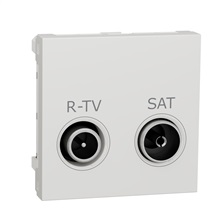 Unica zásuvka TV/R/SAT průběžná (2,5 dB) 2-modulová Bílá