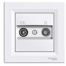 Asfora zásuvka TV+R koncová 1dB White