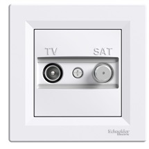 Asfora zásuvka TV+SAT průběžná 4dB White