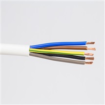Kabel H05VV-F 5G2,5 bílá / kruhy