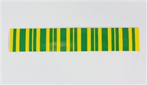 Samolepka č.10 Zemnění - žlutozelené proužky (11x2,2cm)