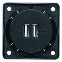 Zásuvka nabíjecí konektor 2x USB 230 V Integro přístroje antracit mat