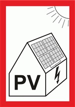 PV symbol na fotovoltaiku - Samolepka A7