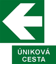 Štítek "Úniková cesta-symbol i text" (A5) fólie