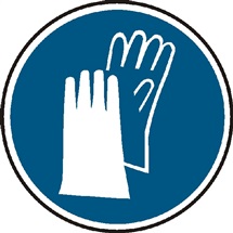 Štítek "Příkaz k ochraně rukou" (10 cm) fólie