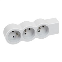 Prodlužovací přívod PVC 3 zásuvky bez kabelu bílá/sv.šedá