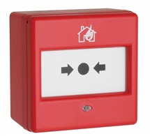 Tlačítkový hlásič požáru, na omítku, červený
