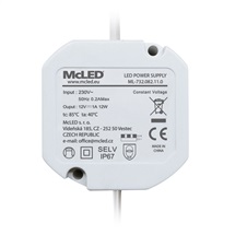 LED zdroj napájecí 12V DC 12W 1,0A do krabice KU68 IP67 McLED