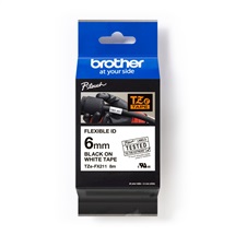 Páska BROTHER 6mm/8m bílá/černý tisk (s flexibilní páskou)