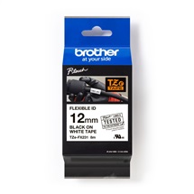Páska BROTHER 12mm/8m bílá/černý tisk (s flexibilní páskou)