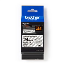 Páska BROTHER 24mm/8m průsvitná/černá (laminovaná extr.adhez.)