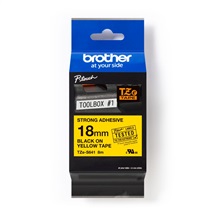 Páska BROTHER 18mm/8m žlutá/černý tisk (laminovaná extrémně adhezní)