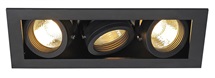 Svítidlo vestavné KADUX triple, QPAR51, max. 3x50 W, černé