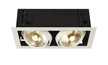 KADUX 2, vest. svít., dvě žárovky, QPAR111, obdélníkové, bílé matné, m